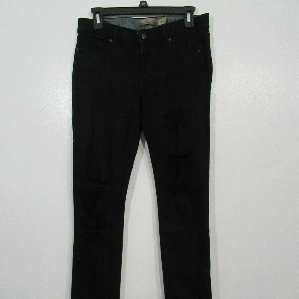 Paige Jeans Skyline Black Ripped Distressed Jeans